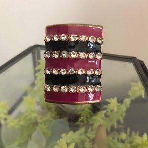 Pink beautiful gold ring with diamonds